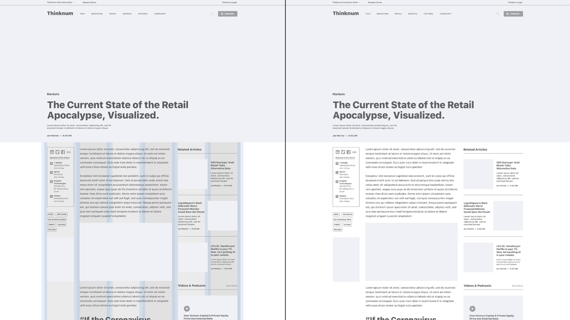 New article wireframe