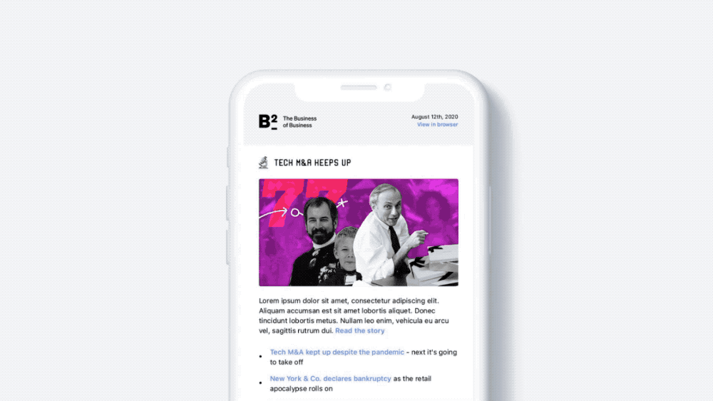 Newsletter scroll